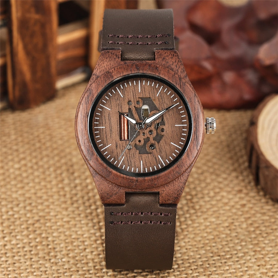 Coffee Brown Lovers Wood Watch