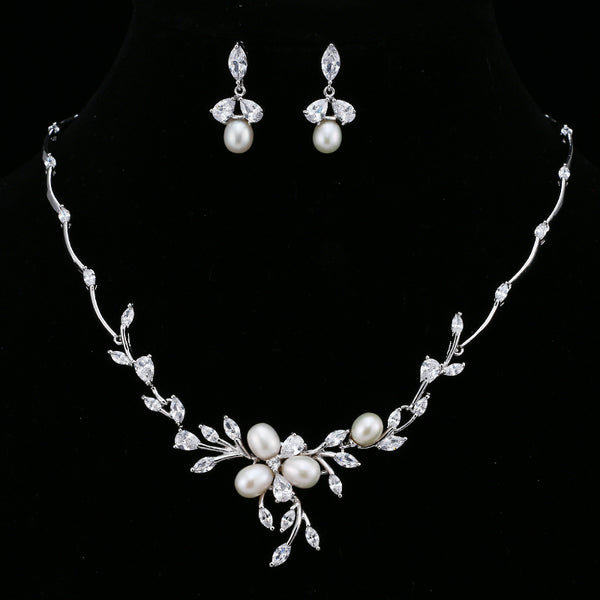 Luxury Freshwater Pearl Bridal Jewelry Sets