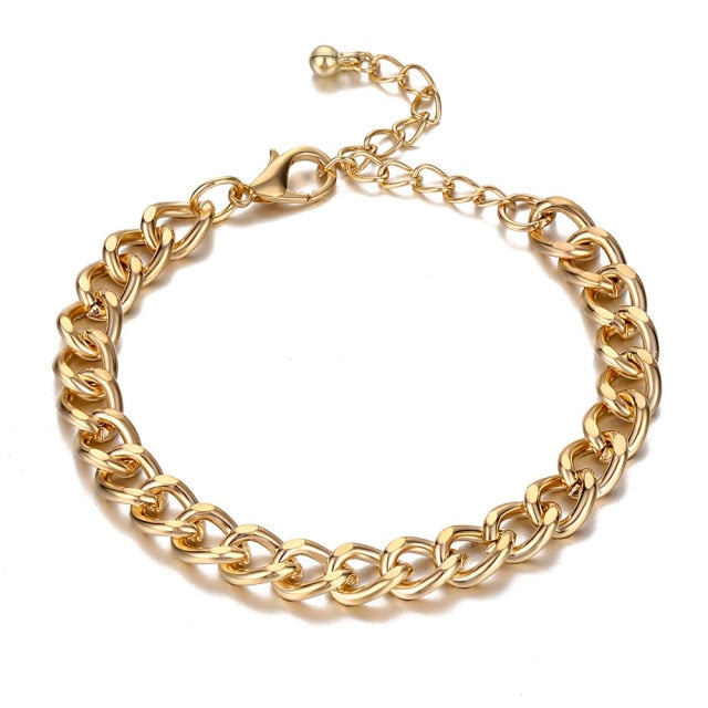 Punk Rock Thick Chain Bracelet for Women