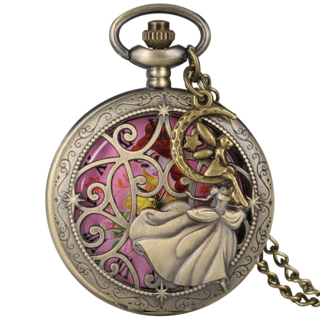 Fairy Dancing Lovely Princess Quartz Pocket Watch