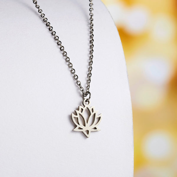 Women Fashion Yoga Lotus Pendant Necklaces