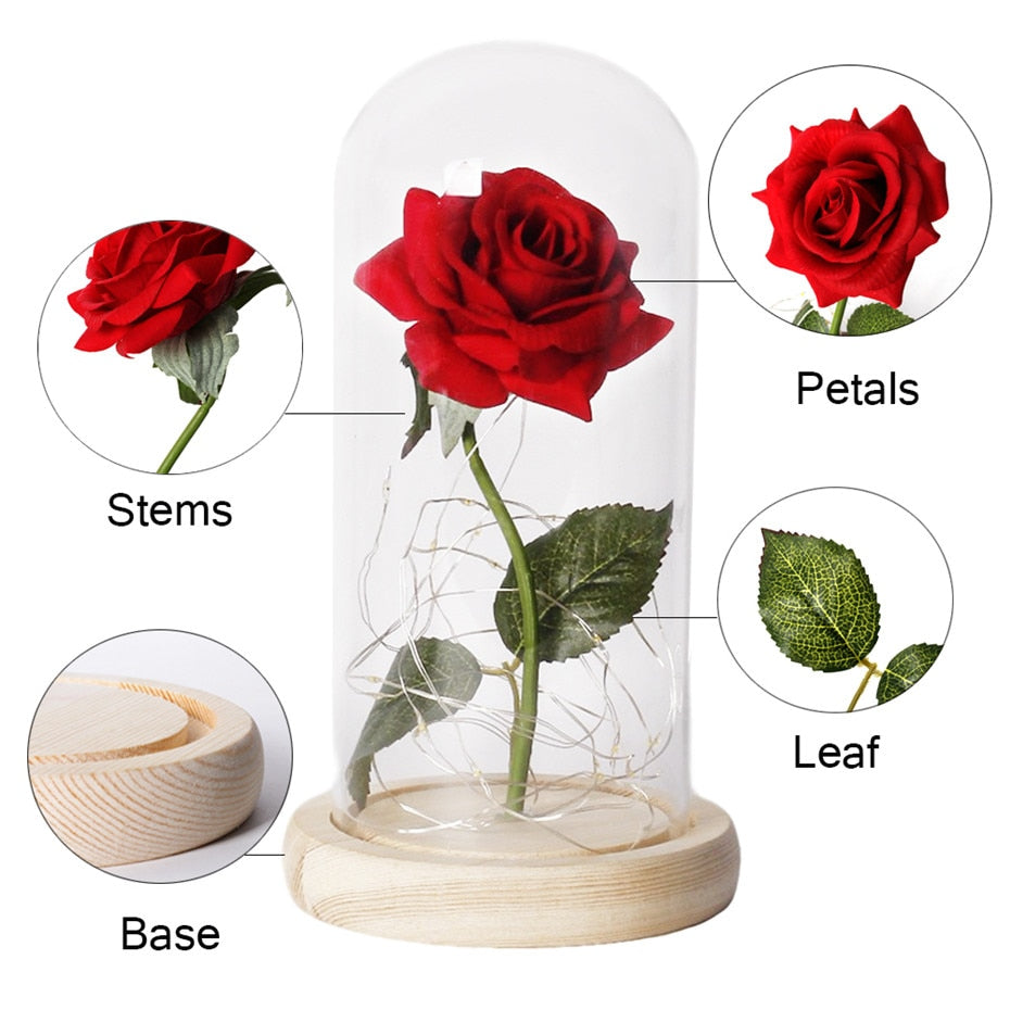 Fake Flower Plant Roses Artificial Christmas Preserved Flowers For Wedding