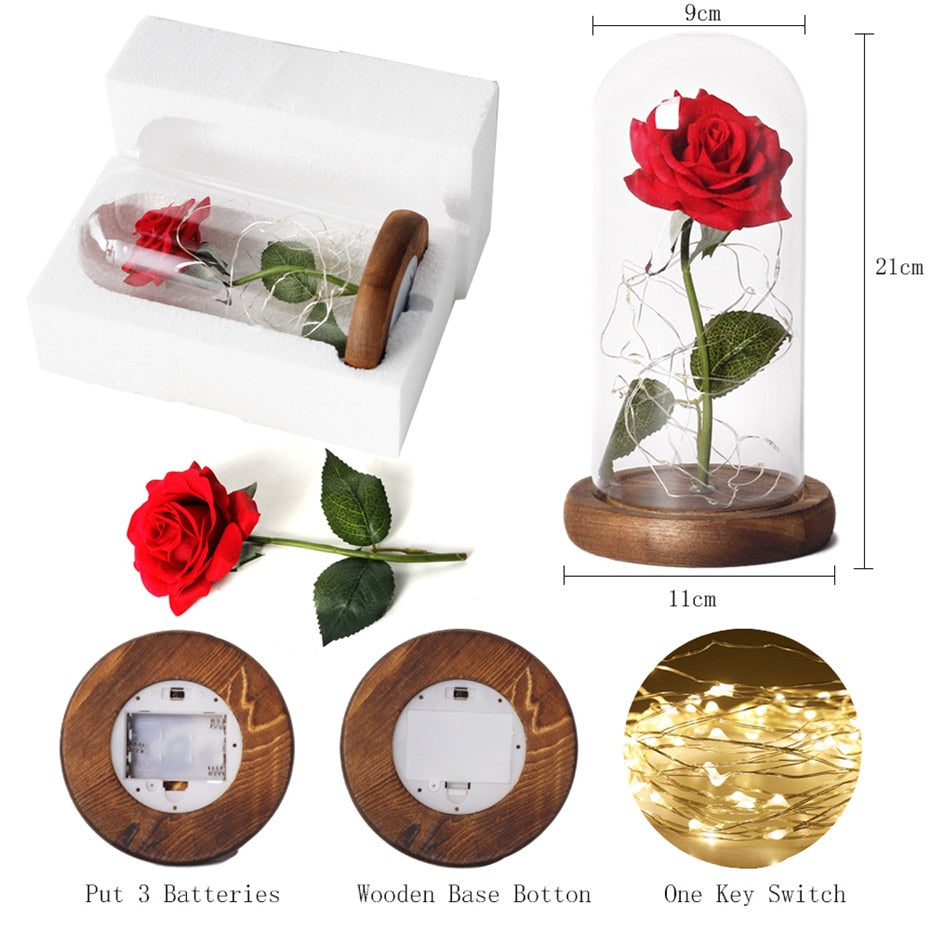 Fake Flower Plant Roses Artificial Christmas Preserved Flowers For Wedding