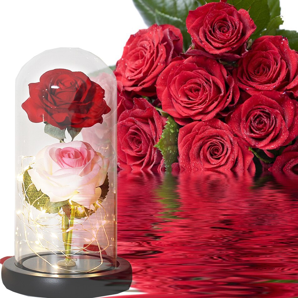 Fake Flower Plant Roses Artificial Christmas Preserved Flowers For Wedding