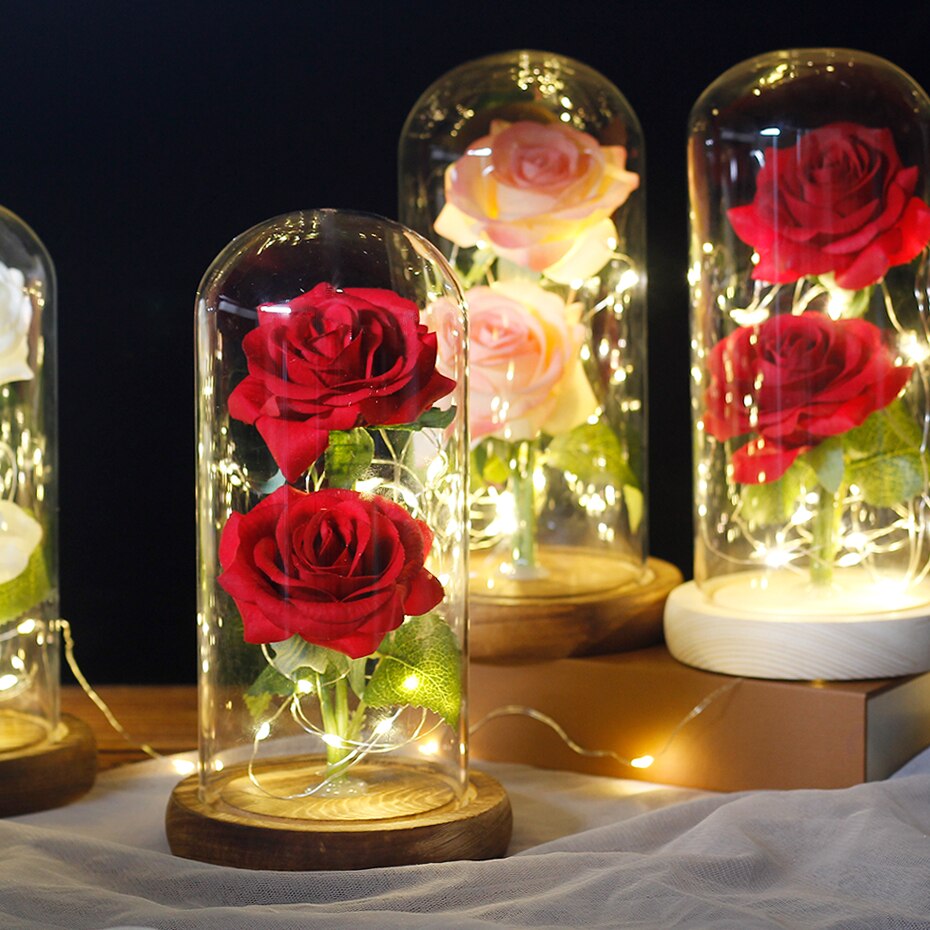 Fake Flower Plant Roses Artificial Christmas Preserved Flowers For Wedding