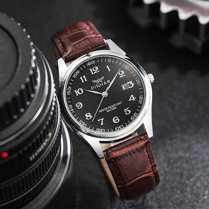 Casual Fashion Leather Strap Men Watches