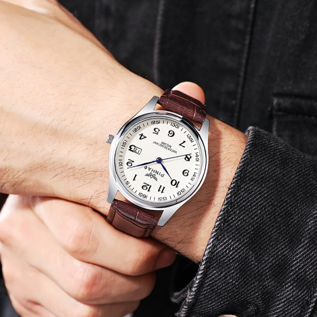 Casual Fashion Leather Strap Men Watches