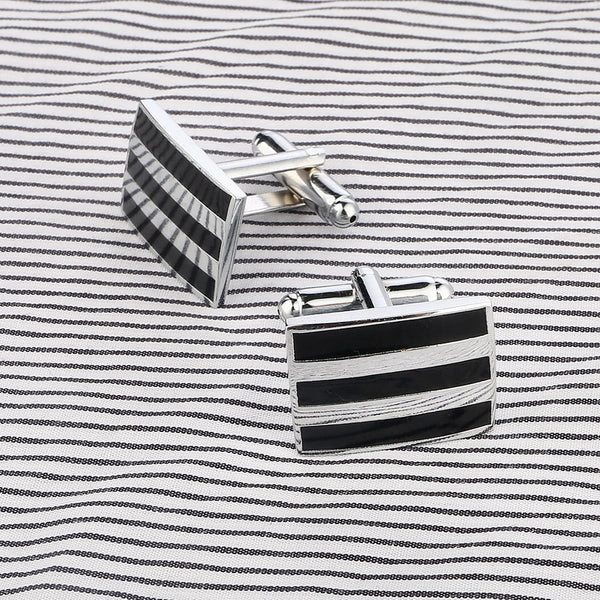 Retro Black Enamel Cufflinks