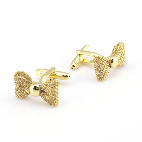 New Trendy Metal Bow Cuff Links