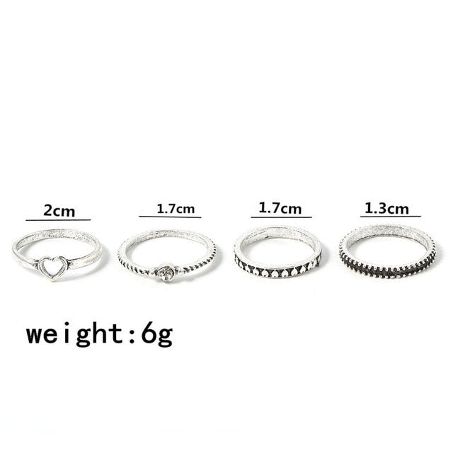 3pcs Hip Hop Punk Open Ring