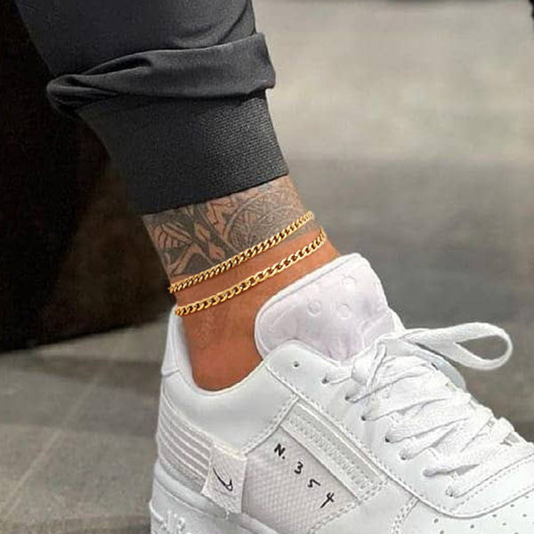 Gold Plated Chain Anklets for Men