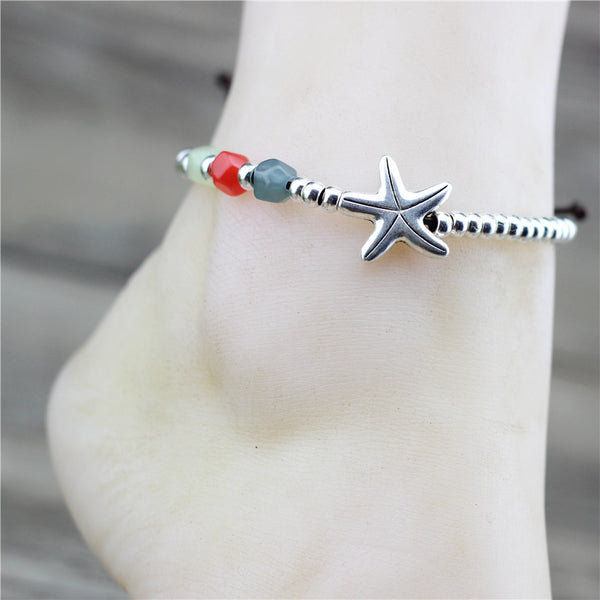 Fashion Jewelry Cute Romantic Adjustable Starfish Anklet For Women