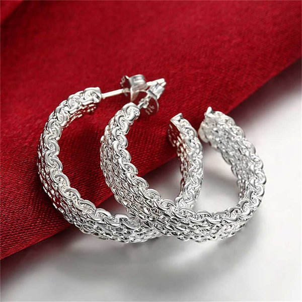 Fashion 925 Sterling Silver Earring For Women Round Stud Earring