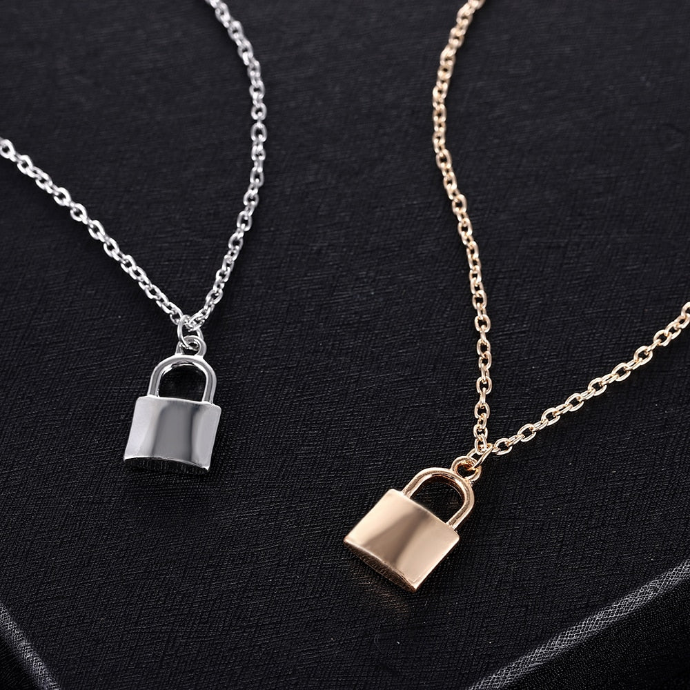 New Simple Fashion Metal Plating Lock Necklacey