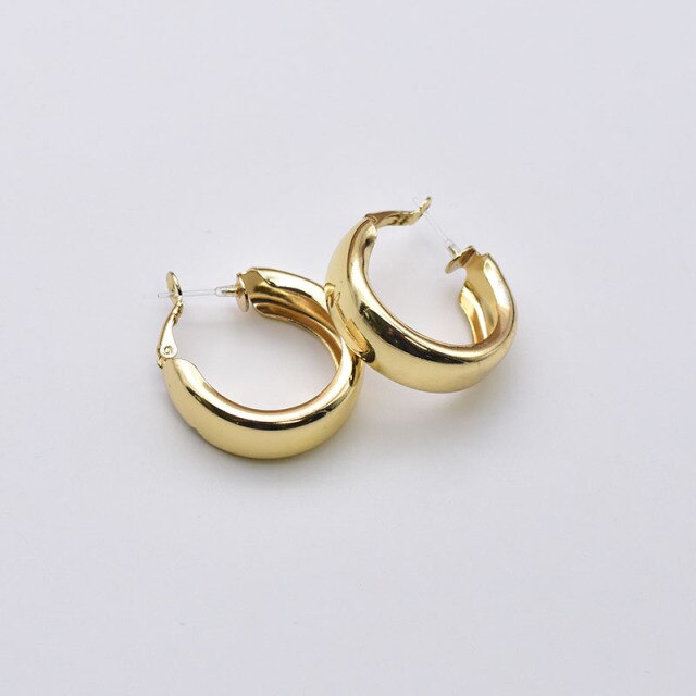 New Gold Metal Multi-layer Circle Winding G Small Stud Earrings