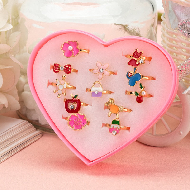 12Pcs Cute Cartoon Kids Rings