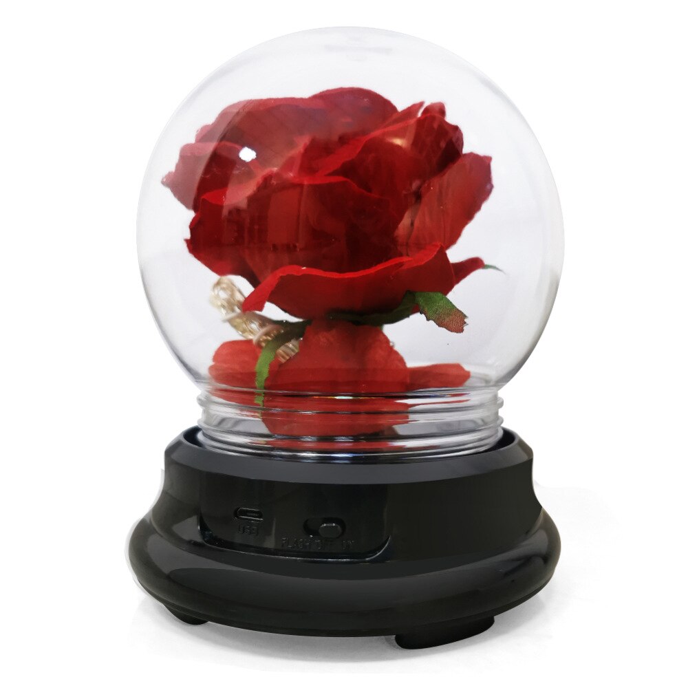 2 LED Mode Lighte Eternal Rose Preserved Flower In Glass Dome  Mothers Day Birthday Gift