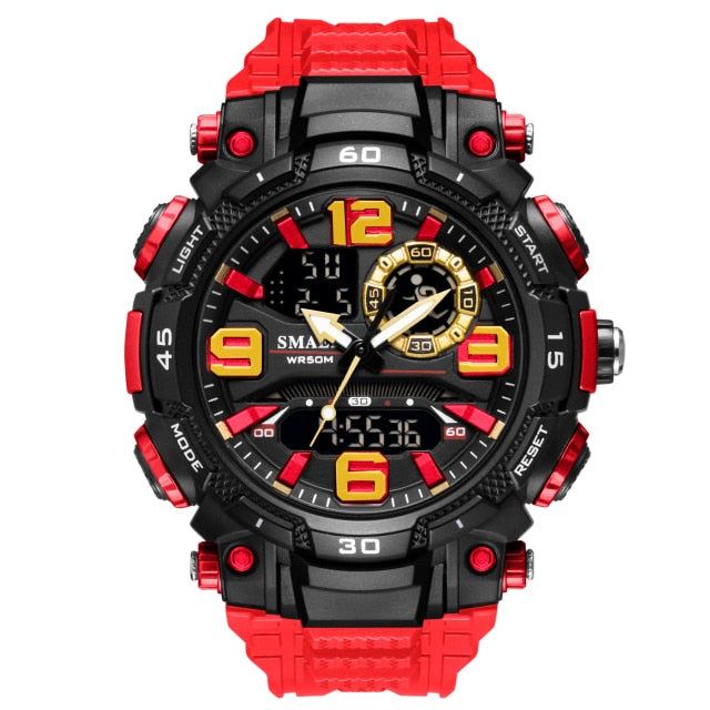 Men Dual Display Watch Waterproof Sport Wristwatch Mens Military Army Clock