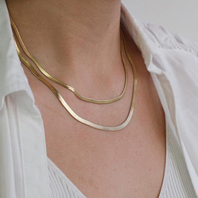 Women Neck Chain Gold Color Choker Necklace