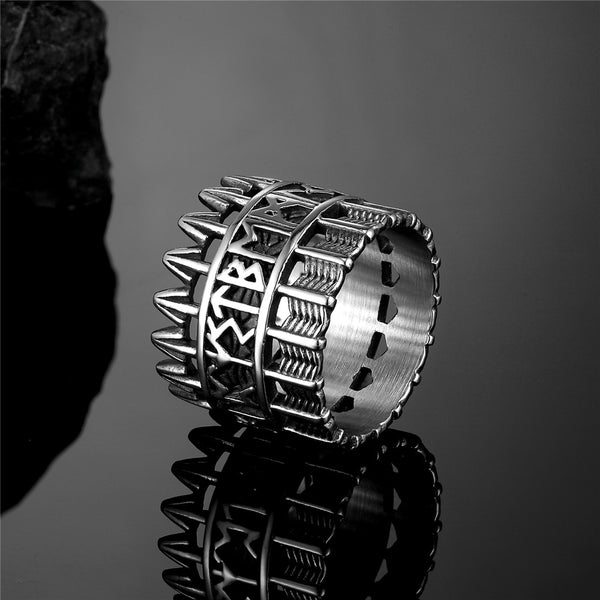 Vintage Viking Vegvisir Runic Statement Rings