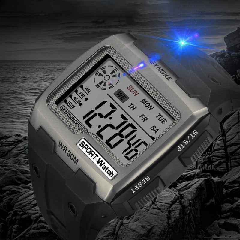 Mens Big Numbers Men Sport Watch Digital Multifunction Alarm Chrono Watches