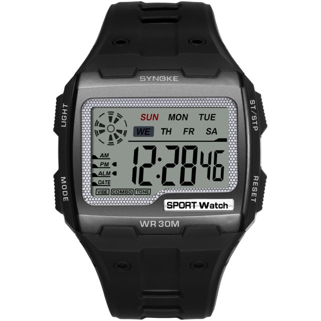 Mens Big Numbers Men Sport Watch Digital Multifunction Alarm Chrono Watches