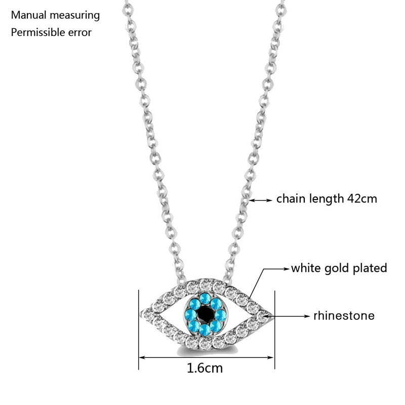 Blue Evil Eye Blue Rhinestone Eye Choker Necklace