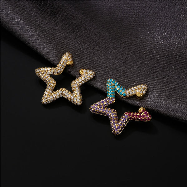 1pcs Star Ear Cuffs Clip on Earrings for Women