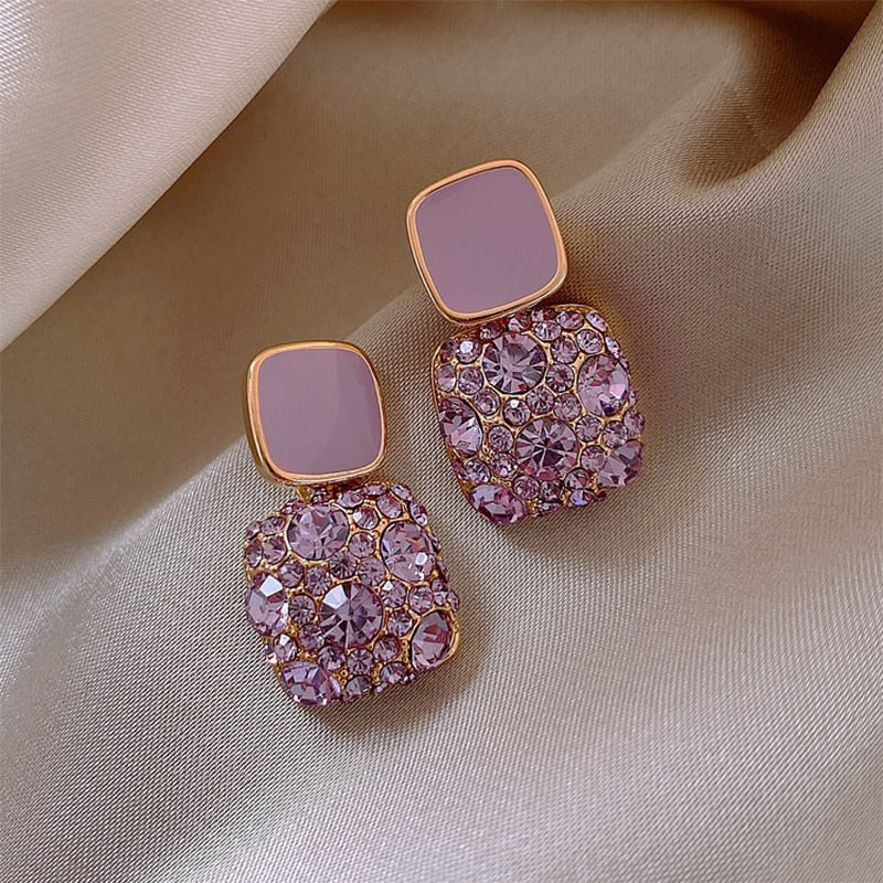 Luxury Female Crystal Zircon Stone Earrings