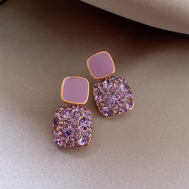 Luxury Female Crystal Zircon Stone Earrings