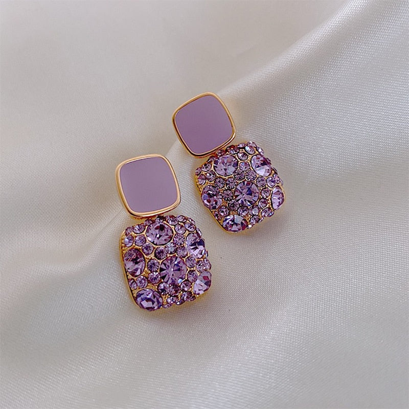 Luxury Female Crystal Zircon Stone Earrings