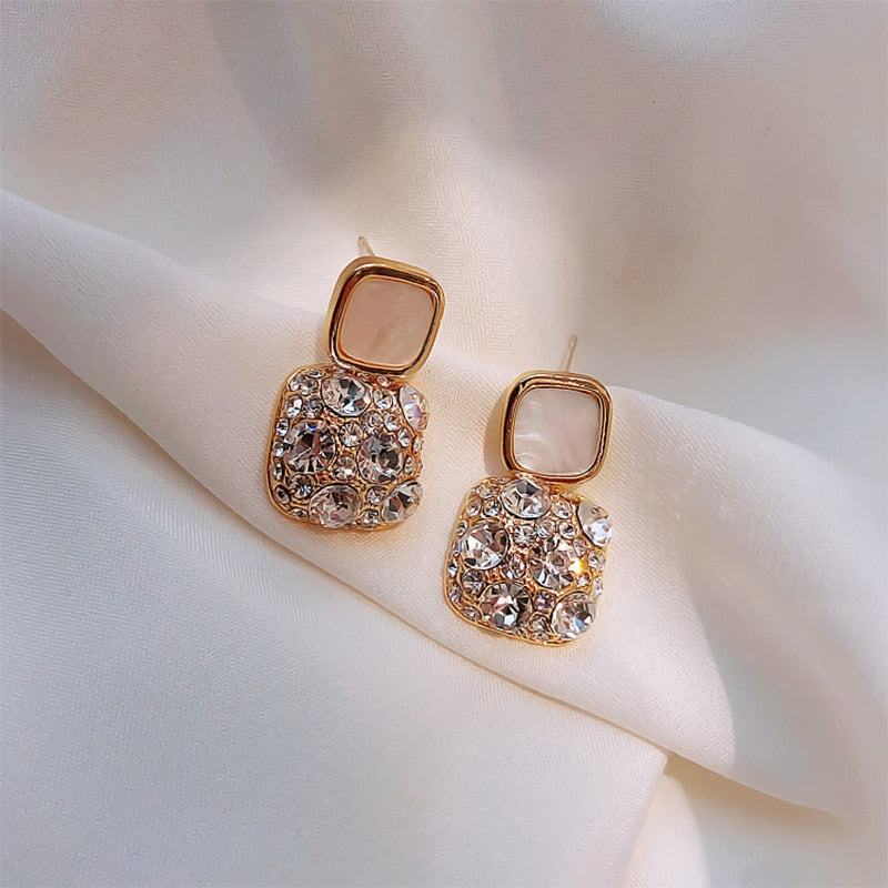 Luxury Female Crystal Zircon Stone Earrings