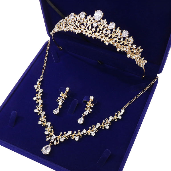 Baroque Gold Rhinestone Bridal Jewelry Sets