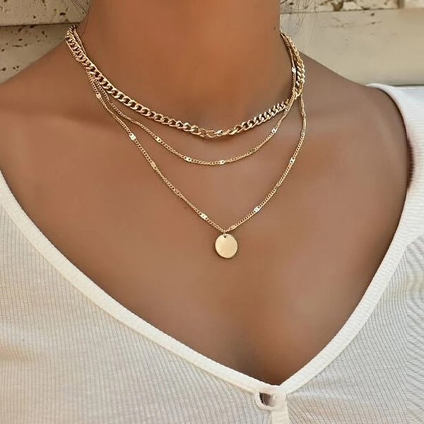 Vintage Necklace on Neck Gold Chain