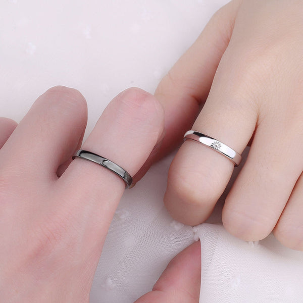 2 Pcs Sun Moon Lover Couple Rings