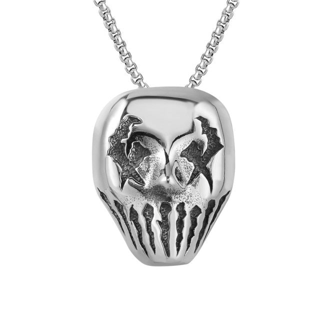 Vintage Punk Ghost Skull Mask Pendant Necklace