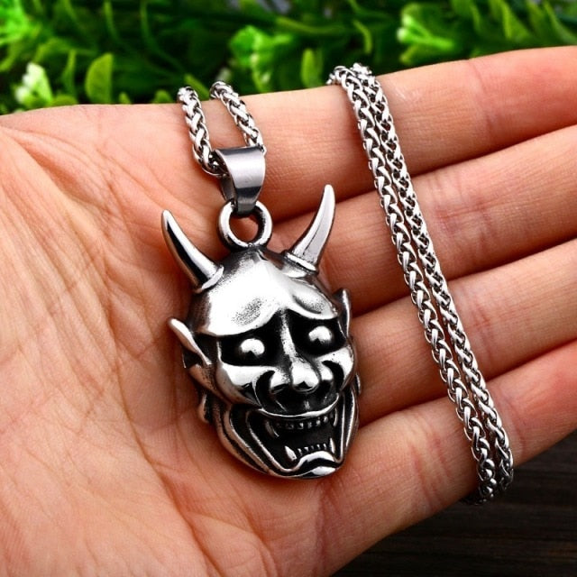 Vintage Punk Ghost Skull Mask Pendant Necklace