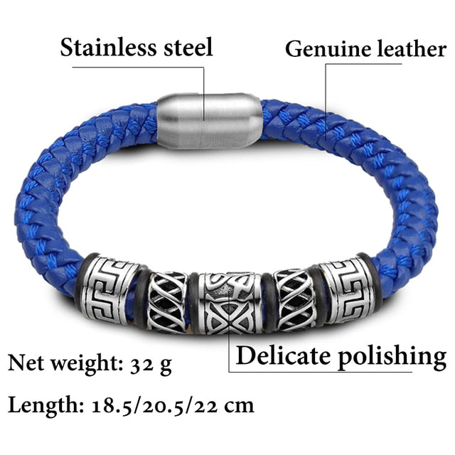 5 Viking Bead Bracelet Powerful Magnet Clasp