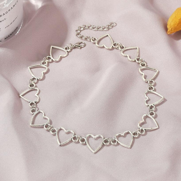 Hollow Heart Neck Chains Choker Necklaces