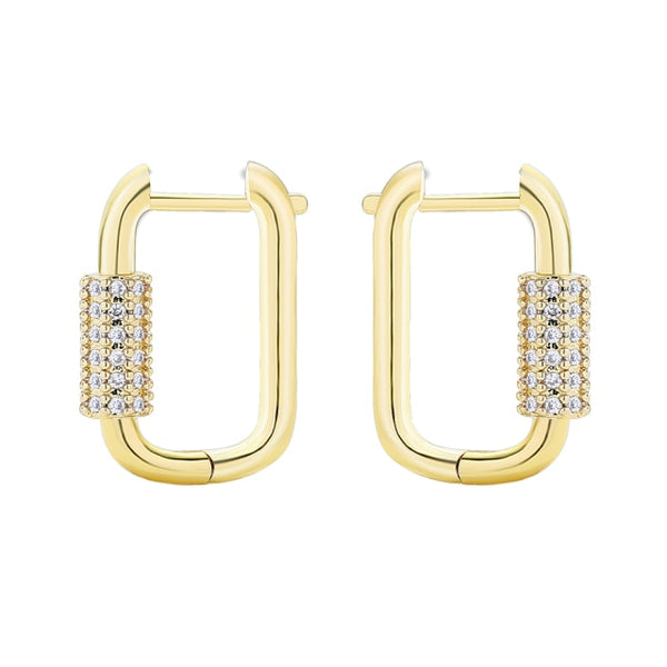 Micro Pave Zircon Earrings Of Woman Copper Gilded earring