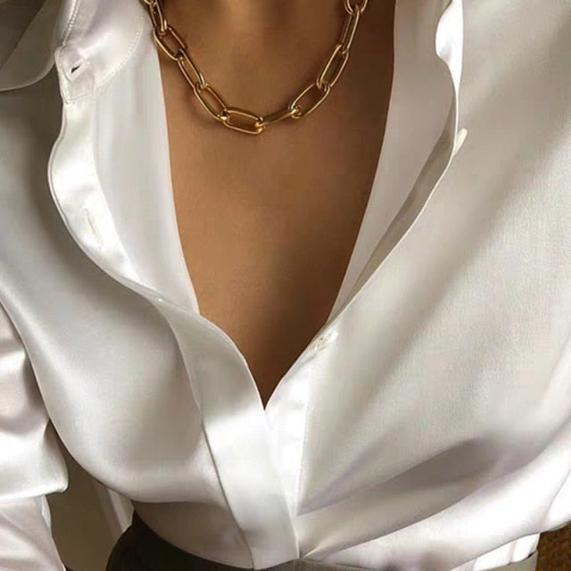 Trendy Gold Thick Chain Necklace