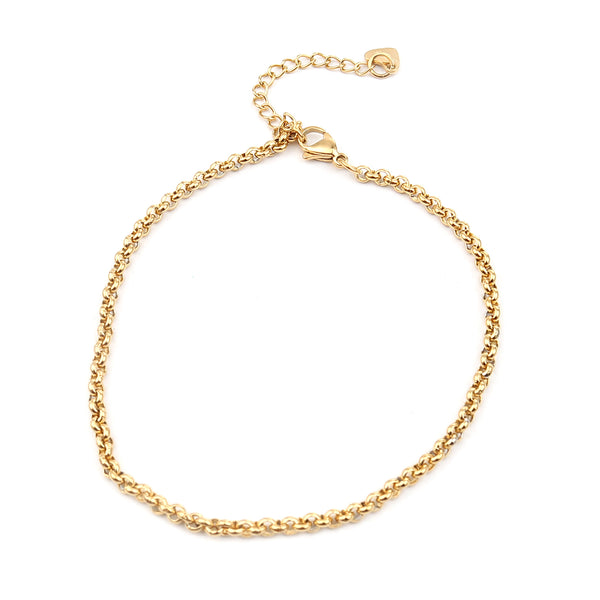 Heart Anklet 304 Stainless Steel Gold Color Anklet Bracelets