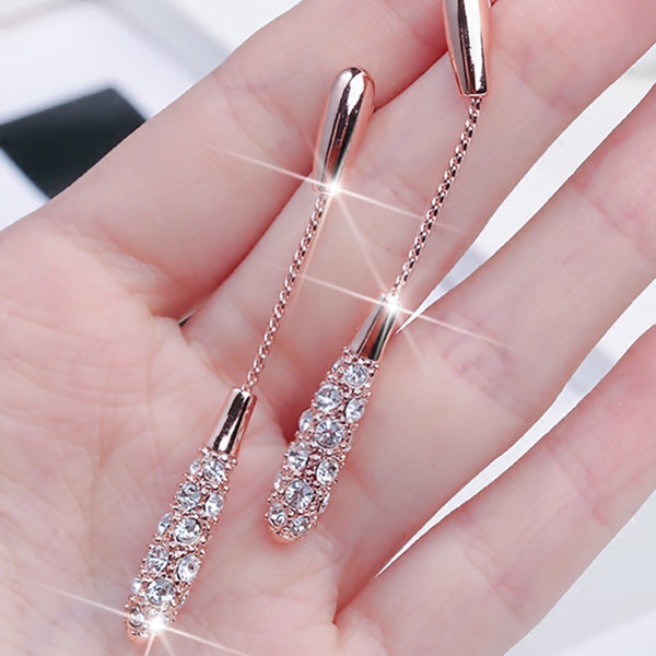 long drop-shaped alloy earrings earrings