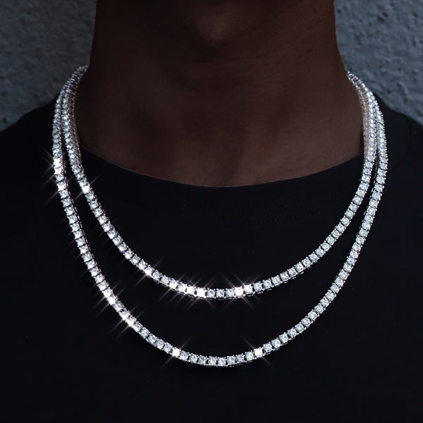 Fashion 1 Row Rhinestone Men's Hip Hop Necklace