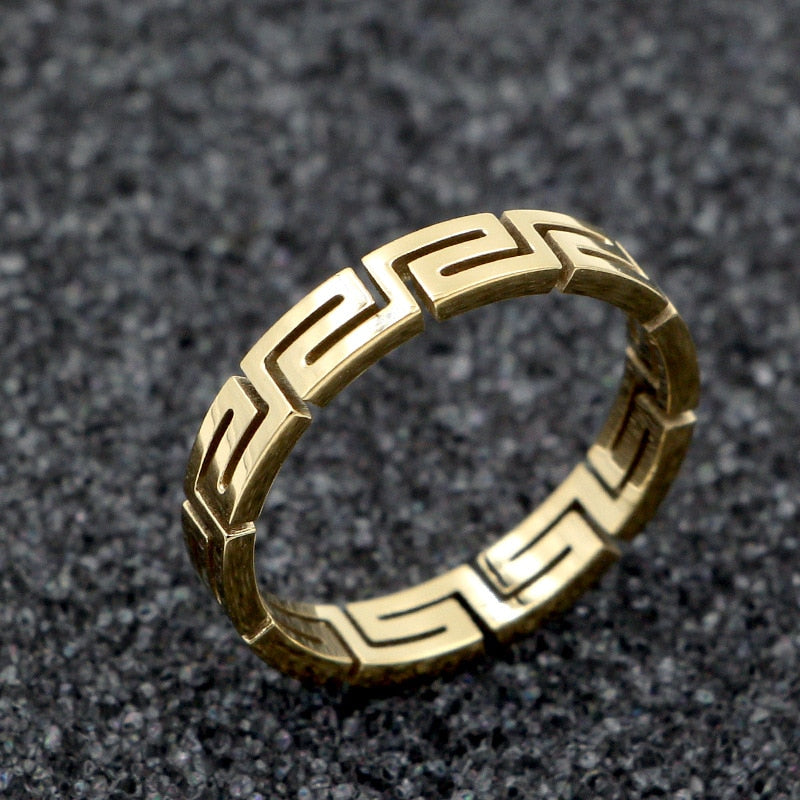 Great Wall Pattern Rose Gold Ring