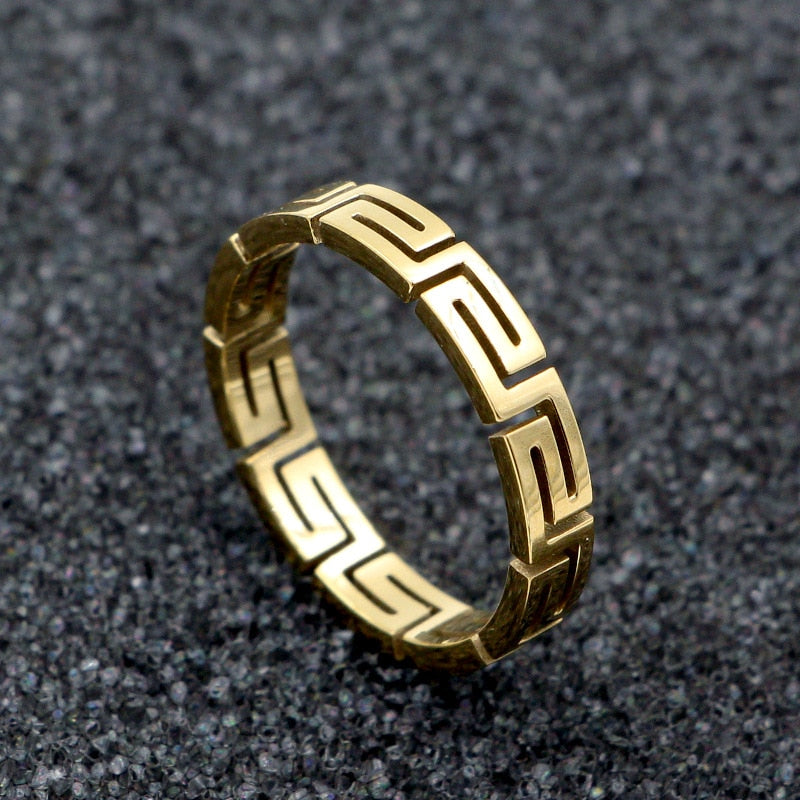 Great Wall Pattern Rose Gold Ring