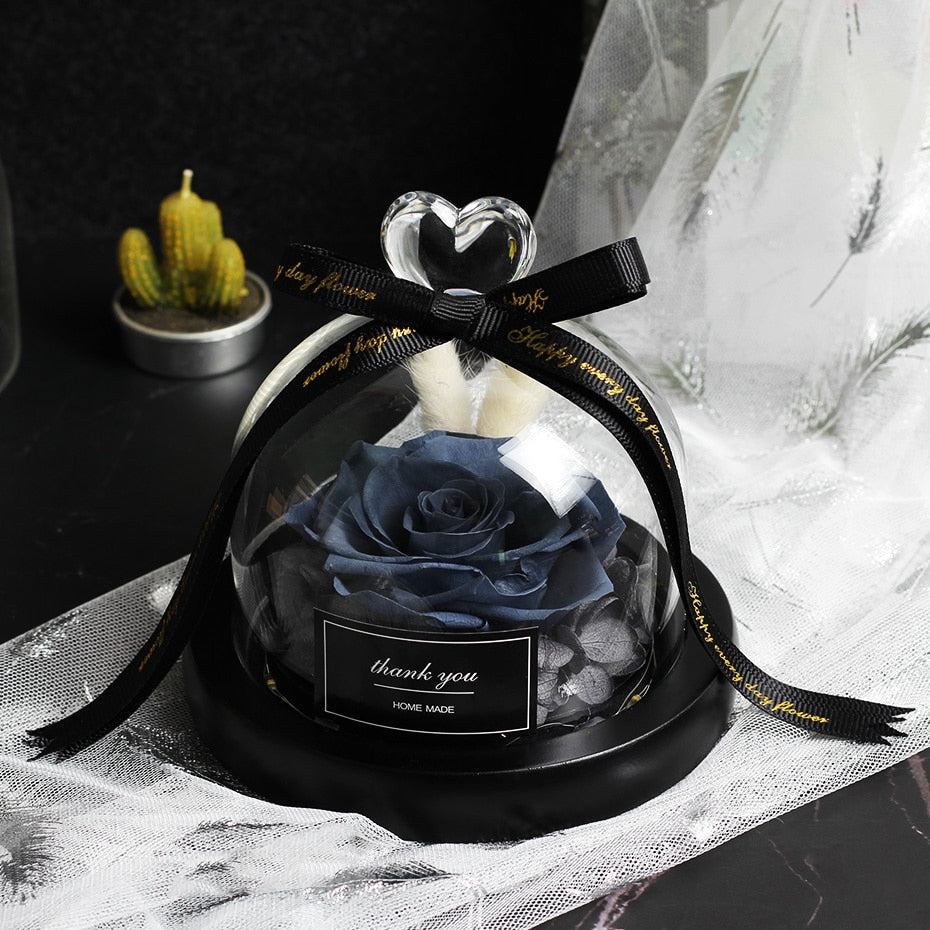 Exclusive Rose in Glass Dome with Lights  day gift home decor