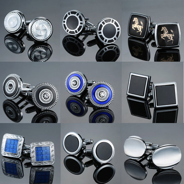 silvery laser metal cufflinks