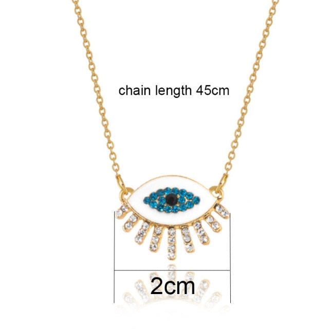 Blue Evil Eye Blue Rhinestone Eye Choker Necklace