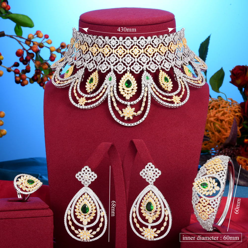 Luxury Trendy Flower Blossom Nigerian Jewelry sets